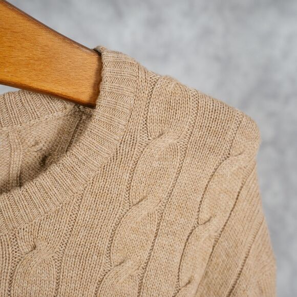 Brooks Brothers | Beige Sweater | Cable Knit | Large | 100% Lambswool - Picture 3 of 4